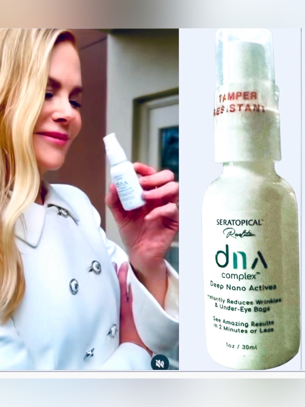 Nicole Kidman Seratopical DNA Complex Deep Nano Actives Anti-Aging Serum 1oz~NEW